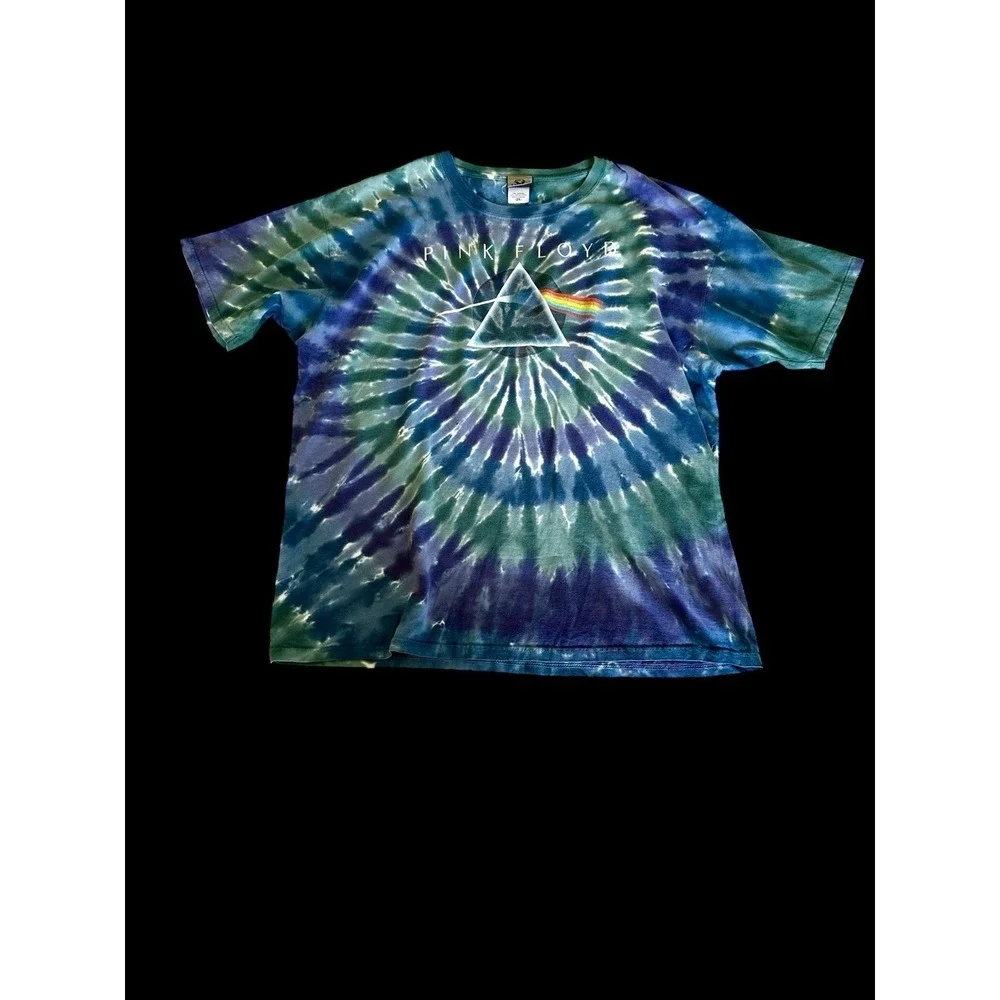 Liquid Blue Pink Floyd Tie Dye Shirt Mens XXL Dark Side Of The‎ Moon Green